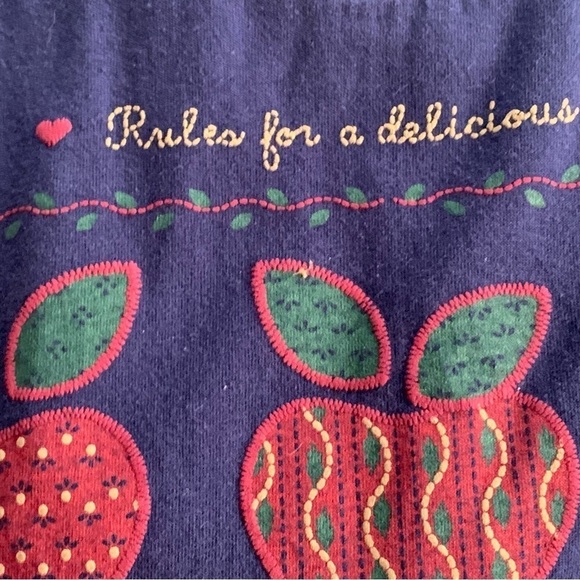 Vintage Rules for a Delicious Life Apple 1995 Tee Shirt Size Medium Adult - Picture 6 of 7